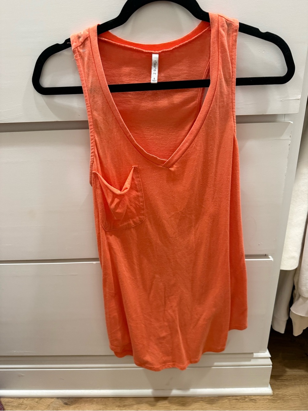 Z Supply Orange V-Neck Tank Top with Pocket